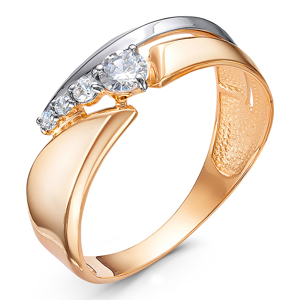 Кольцо, золото, фианит, 1102551